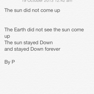 P's solar death poem.